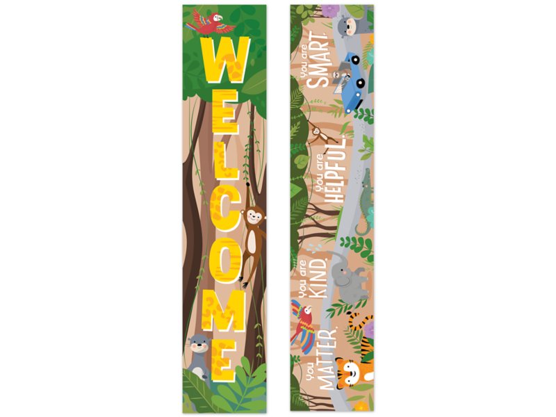 Jungle Friends Double-Sided Welcome Banner at Lakeshore Learning