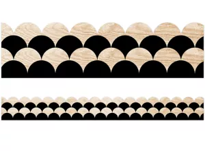 Black&nbsp;& Wood Scalloped Border