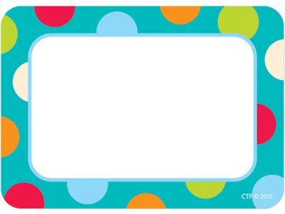 Dots on Turquoise Name Tags at Lakeshore Learning