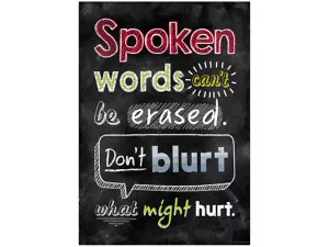 Chalk It Up! Spoken Words Can’t Be Erased Poster