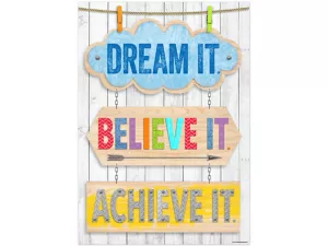 Upcycle-Style Dream, Believe, Achieve Poster