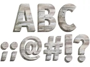 Rustic Wood 6" Punch-Out Letters