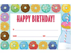 Mid-Century Mod Donut Birthday Certificates