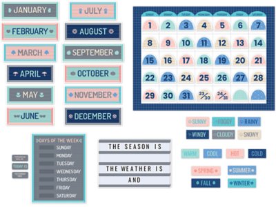 Calm&nbsp;& Cool Calendar Bulletin Board Set