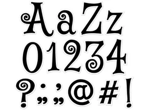 Black Swirl 4" Punch-Out Letters