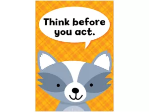 Woodland Friends Think Before You Act Poster 