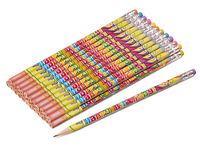Fun Express Wooden Happy Birthday Pencils (48 Count) - Imported