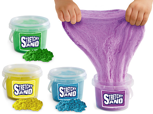 1.1 Lbs Non-Sticky Green GRAB A SMILE Stretchy Sand Kinetic Sensory Toy Non-Toxic Reusable Slime with a Smooth Sandy Texture for Tactile Input Non-Drying 