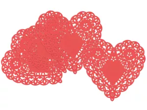 Small Red Paper Heart Doilies&nbsp;- Set&nbsp;of&nbsp;100