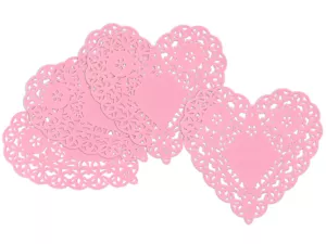Small Pink Paper Heart Doilies&nbsp;- Set&nbsp;of&nbsp;100