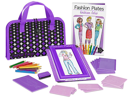 Fashion Plates Supplies Set Toy Girls Kids Draw Craft Dress Deluxe
