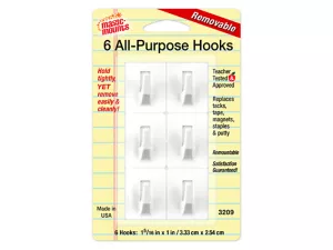 Removable All-Purpose Hooks&nbsp;- Set&nbsp;of&nbsp;6