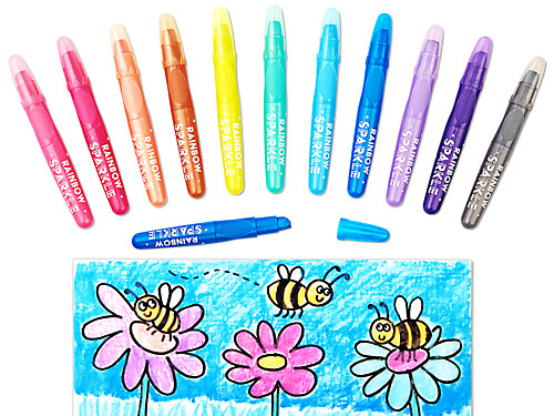 Rainbow Sparkle Watercolor Gel Crayons - Set of 12 at Lakeshore