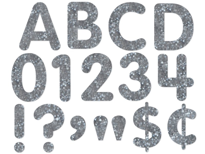 PNG Silver Glitter Letters, Sparkle Clip Art, Letters Alphabet