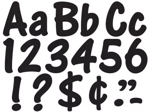 Black 4" Self-Adhesive Punch-Out Letters