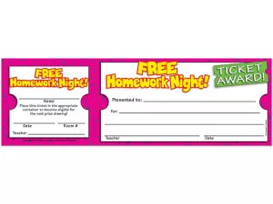 Free Homework Night Ticket Awards