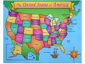 Friendly Write&nbsp;& Wipe U.S.A. Map Poster