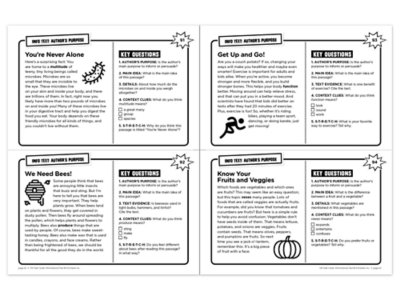 Informational Text 100 Task Cards Workbook