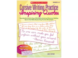 Cursive Writing Practice with Inspiring Quotes Workbook