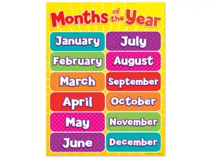 Write&nbsp;& Wipe Months of the Year Poster
