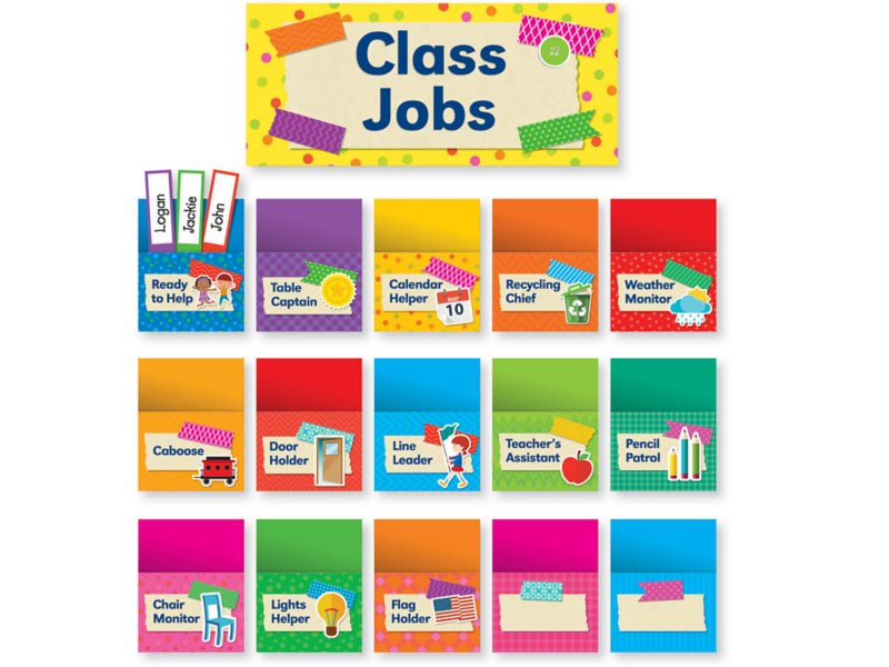 Colorful Class Jobs Bulletin Board Set at Lakeshore Learning