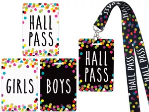 Confetti Student Hall Pass Lanyards
