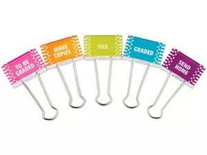 Colorful Classroom Management Large Binder Clips