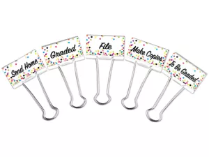 Confetti Classroom Management Large Binder Clips