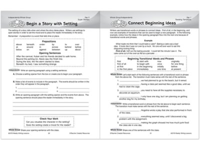 Weekly Writing Lessons Workbook - Gr. 3-4 at Lakeshore Learning