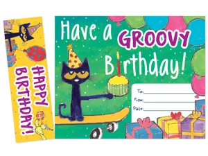 Pete the Cat<sup>®</sup> Bookmark Birthday Certificates