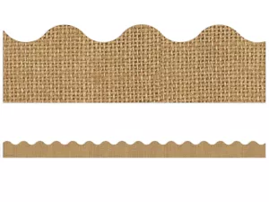 Shabby Chic Burlap Scalloped Border
