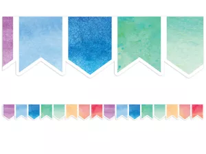 Watercolor Pennant Border