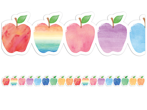 Colorful Apple Colored Pencil, Teacher Created Resources Border Trim Variety 