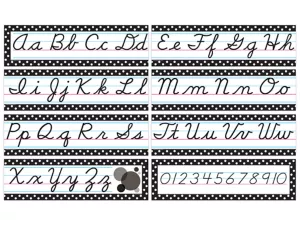 Black Polka Dot Cursive Bulletin Board Set 