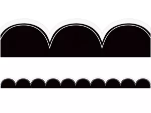 Black with White Scalloped Border
