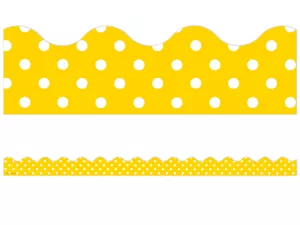 Yellow Polka Dot Scalloped Border