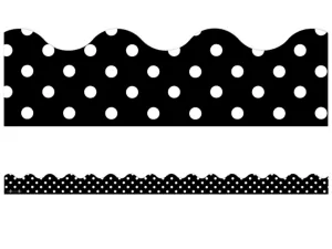 Black Polka Dot Scalloped Border