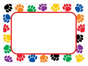Paw Print Name Tags