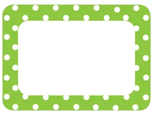 Lime Green Polka Dot Name Tags