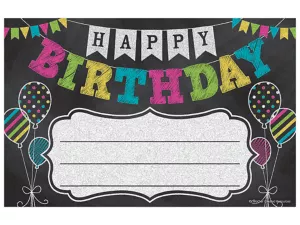 Chalkboard Brights Birthday Certificates