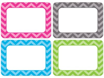 Chevron Name Tags - Variety Pack at Lakeshore Learning