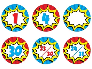Superhero Calendar Mini Accents
