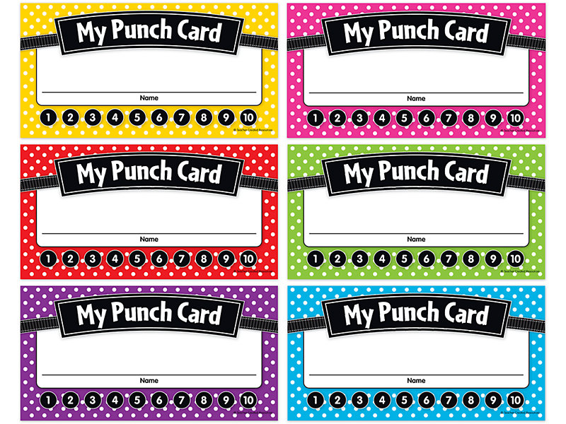 Punch Cards for Kids instant Download positive Behavior Punch Card