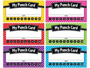 Polka Dot Incentive Punch Cards