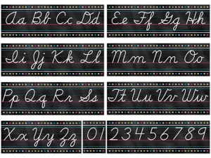 Chalkboard Brights Cursive Bulletin Board Set