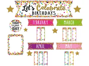 Confetti Birthday Bulletin Board Set