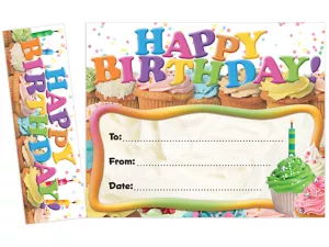 Cupcake Bookmark Birthday Certificates
