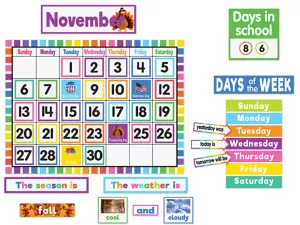 Colorful Calendar Bulletin Board Set