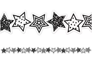 Brights 4Ever Black&nbsp;& White Star Border