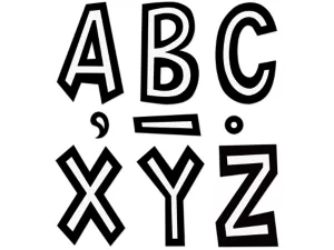Black&nbsp;& White Fun Font 7" Punch-Out Letters